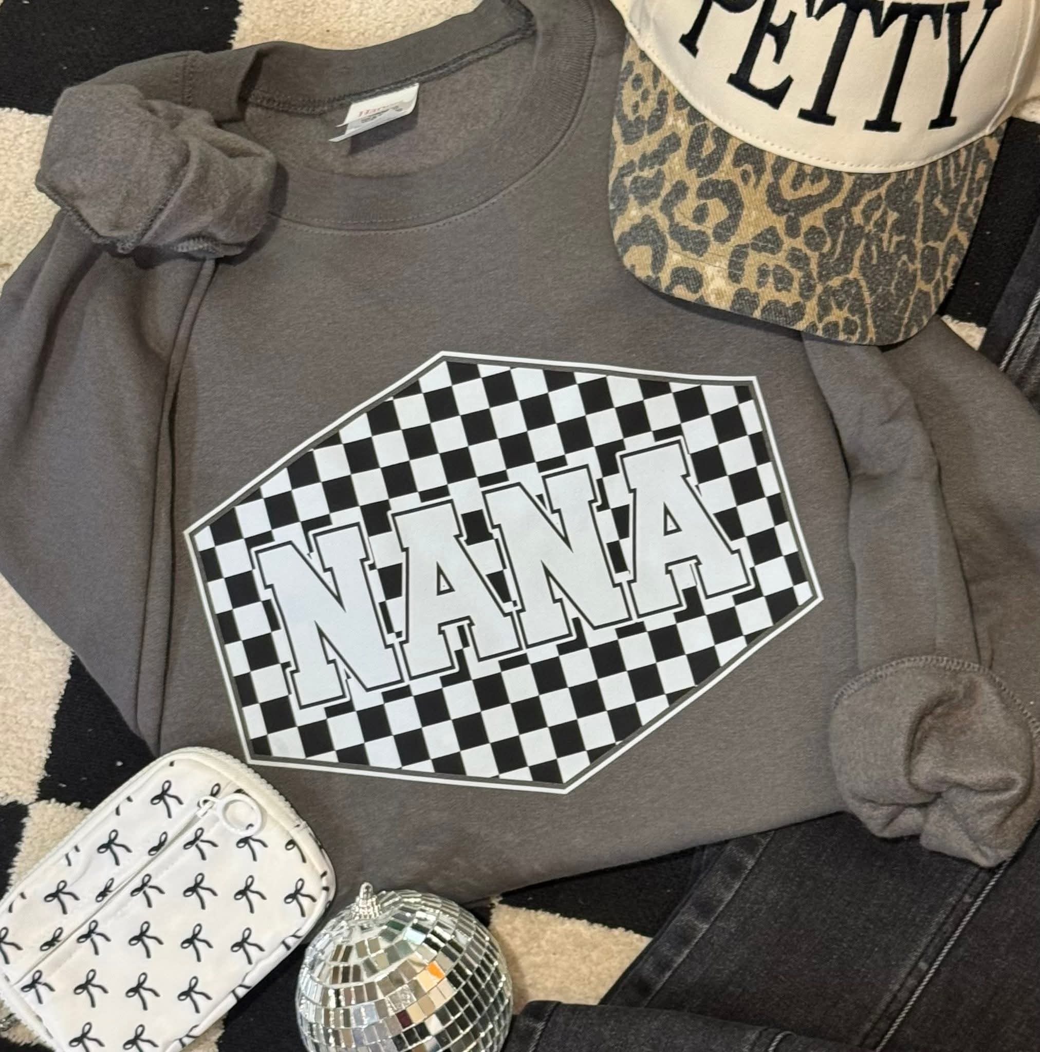 Checkered Nana Tee & Sweatshirt