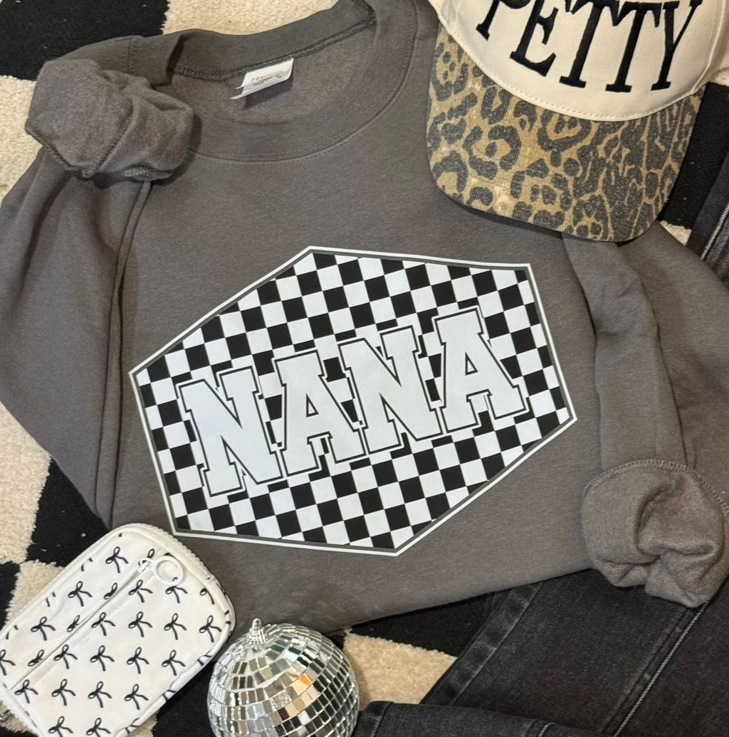 Checkered Nana Tee & Sweatshirt