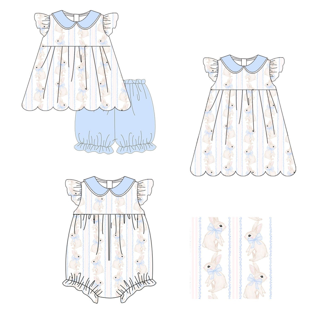Blue Bow Bunny Girls