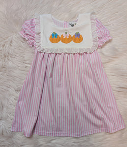 Pumpkin Trio Ruffle Bib Dress