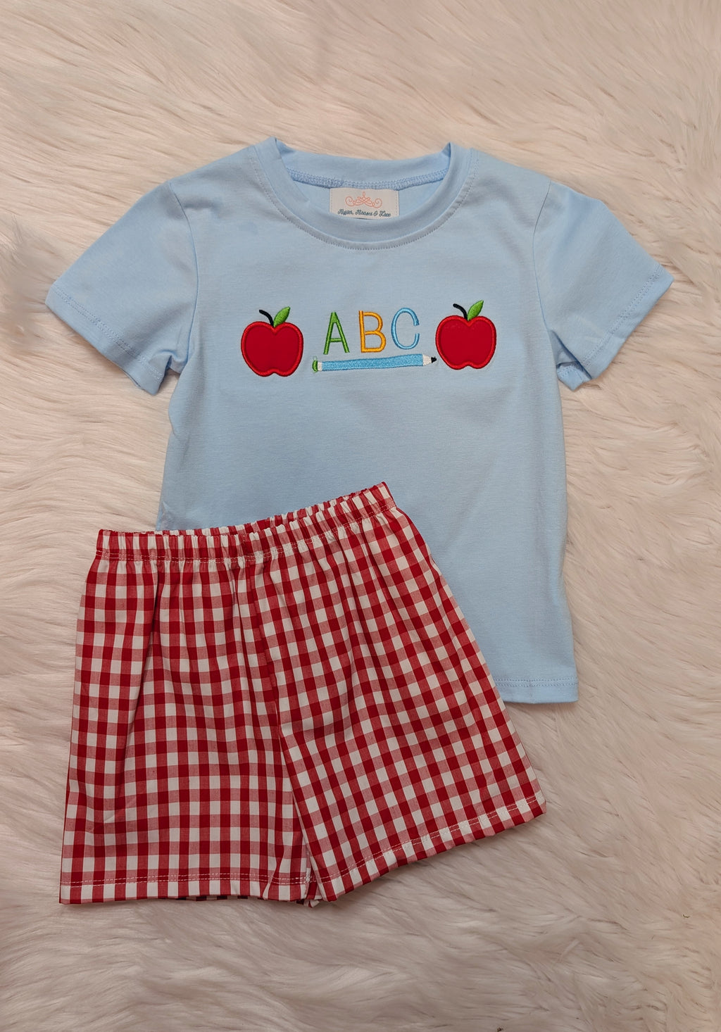 ABC Apple School Boy Short Set