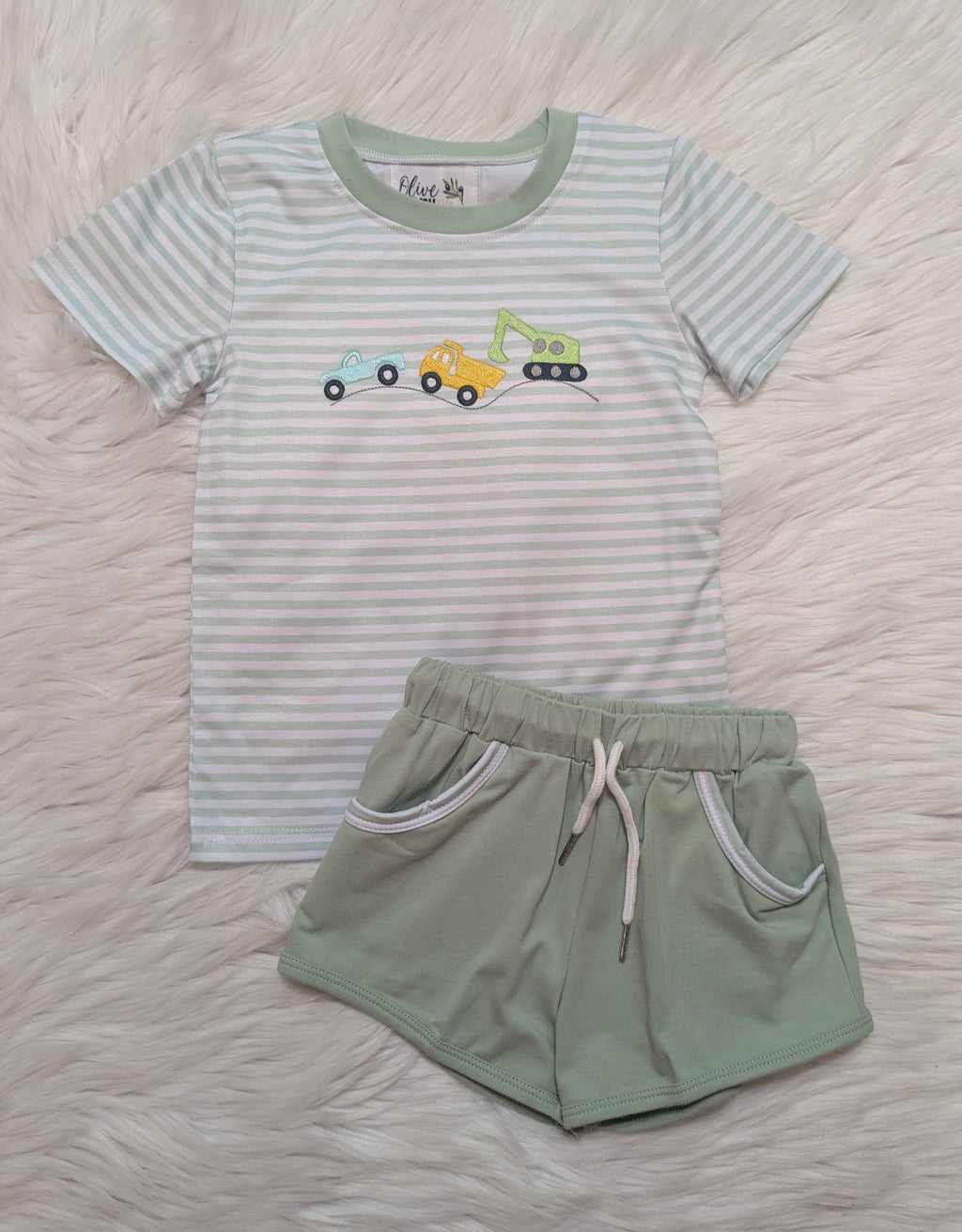 Construction Boy Short Set