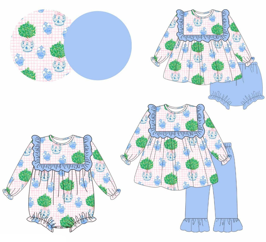 Pink Gingham Ginger Jar Girls