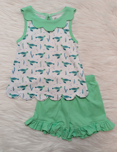 Sea Turtle Ruffle Short Set