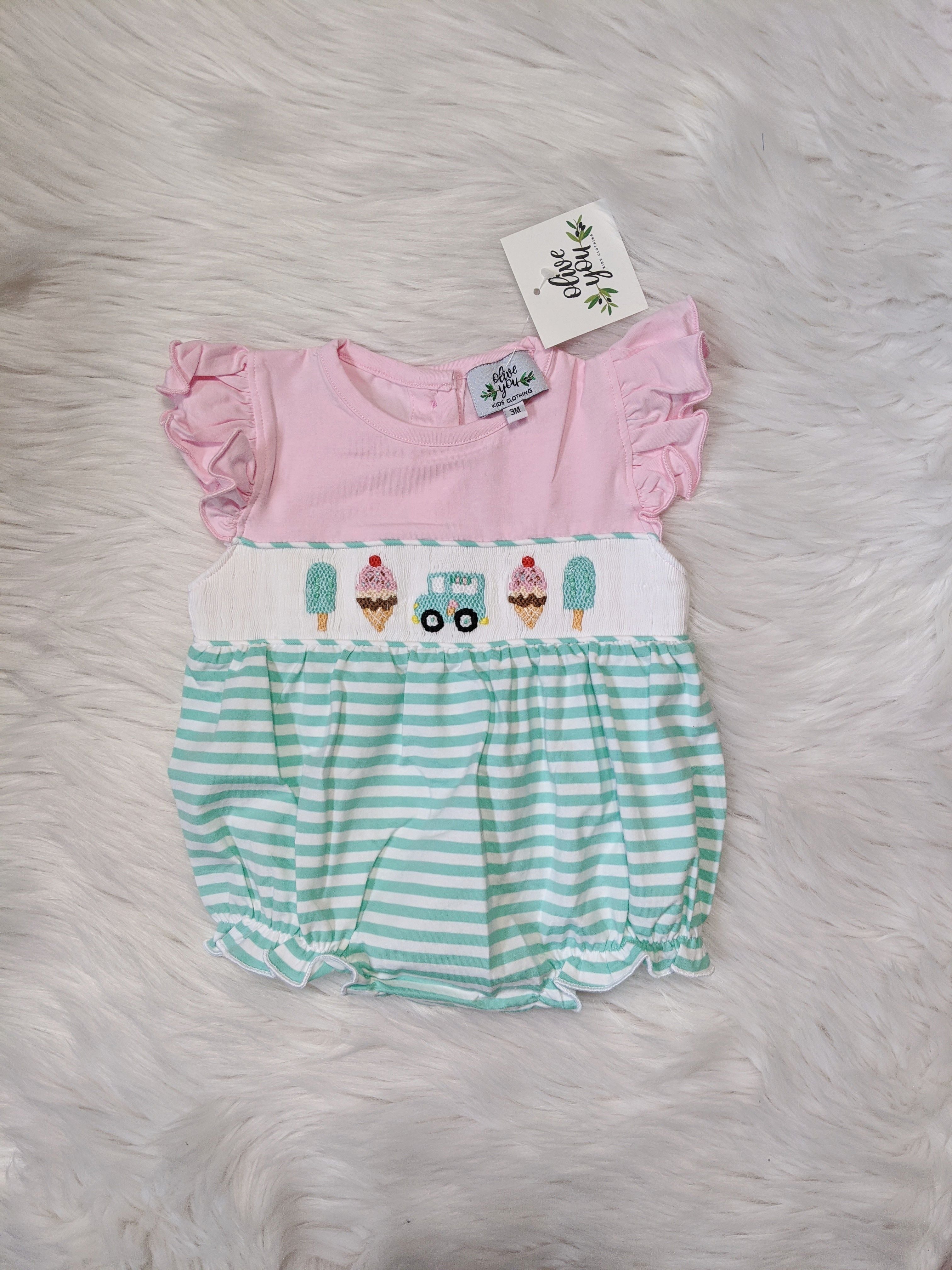 Ice Cream Truck Smocked Bubble
