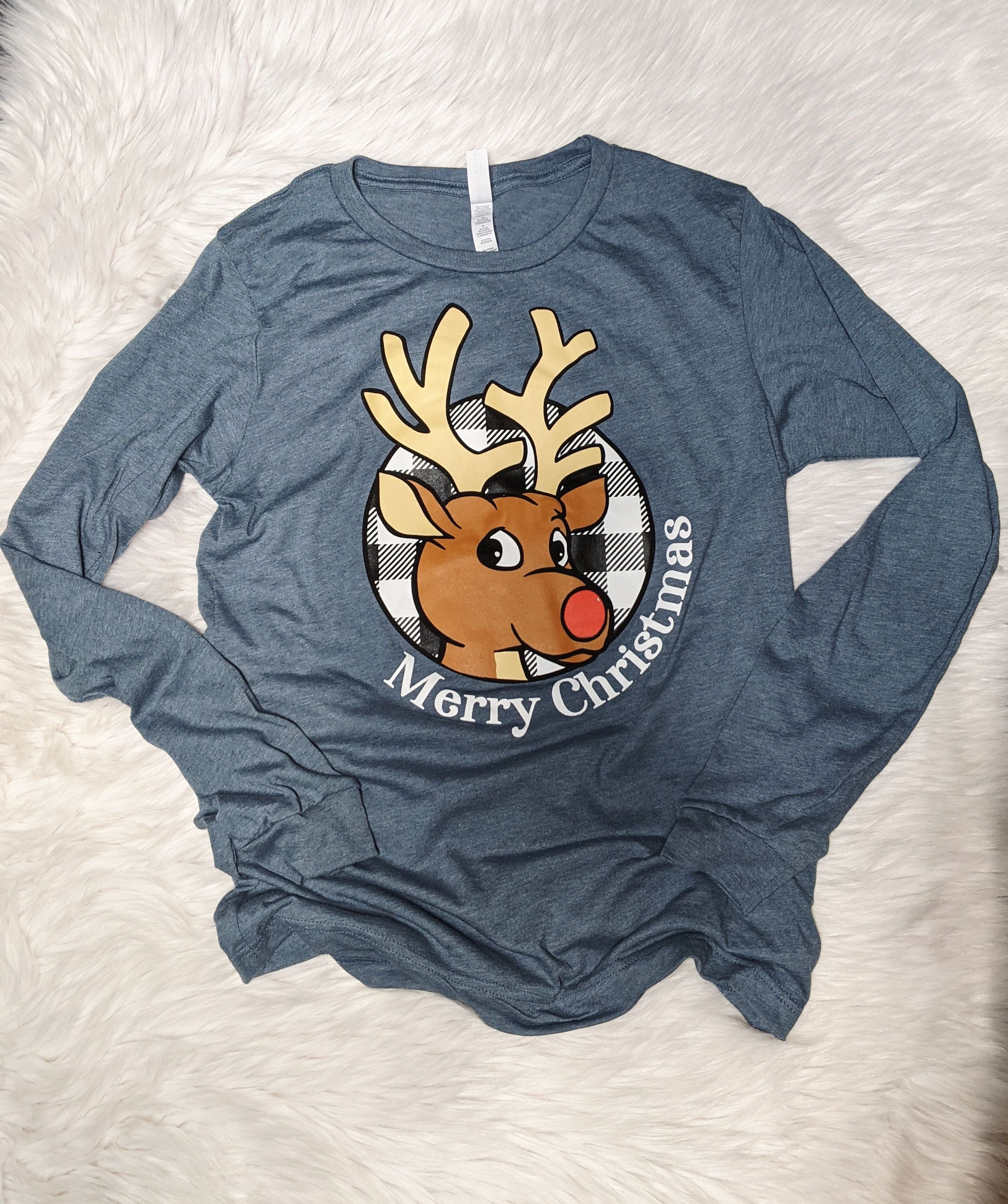 Rudolph Merry Christmas Long Sleeve Tee
