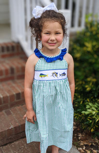 Deep Sea Fishing Smocked Dress