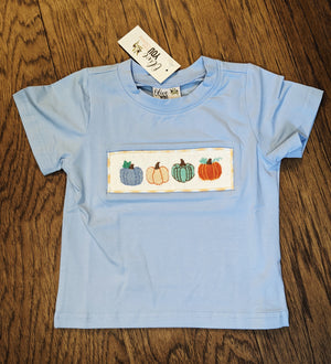 Pastel Pumpkin Smocked Short Sleeved Shirt