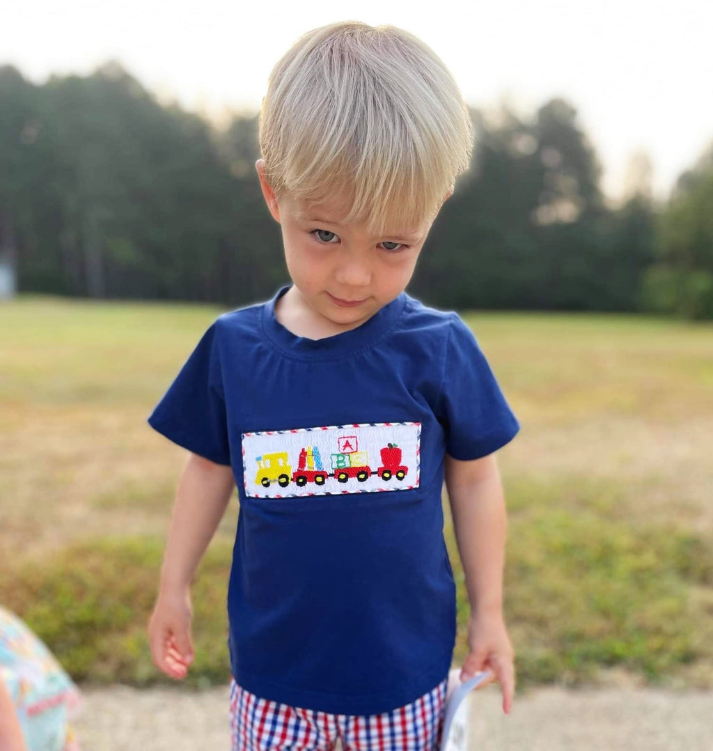 School Train Smocked Shirt