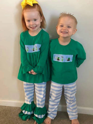 Mallard Duck Smocked Girl Set
