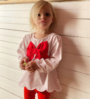 Red Bow Bitty Dot Shirt