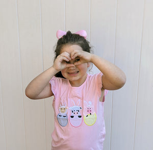 Barnyard Easter Eggs Girl Tee