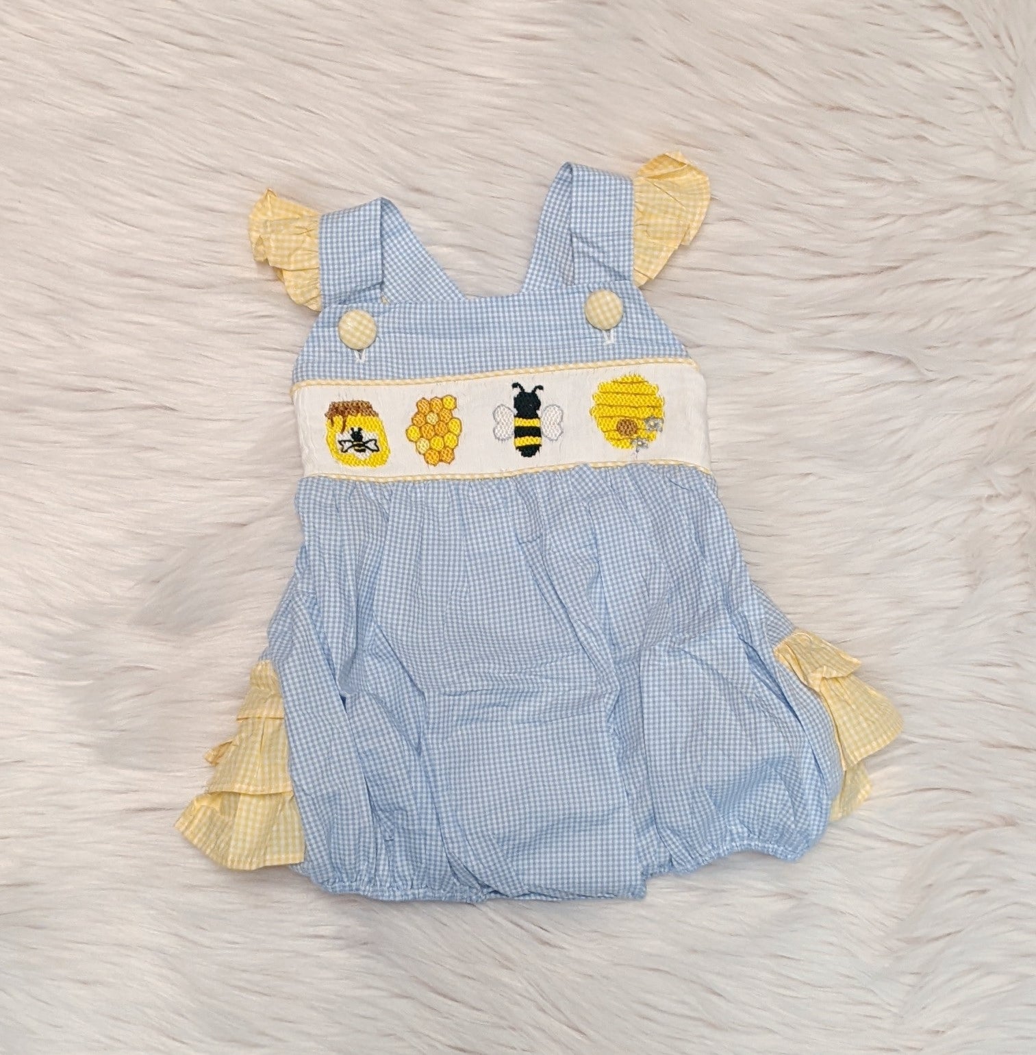 Honey Bee Smocked Girl Bubble