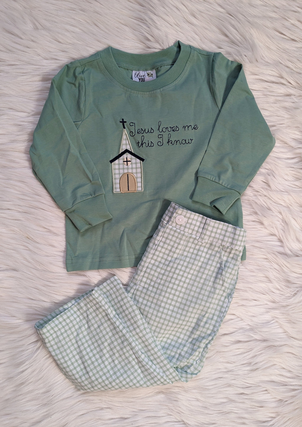 Jesus Loves Me Boy Pant Set