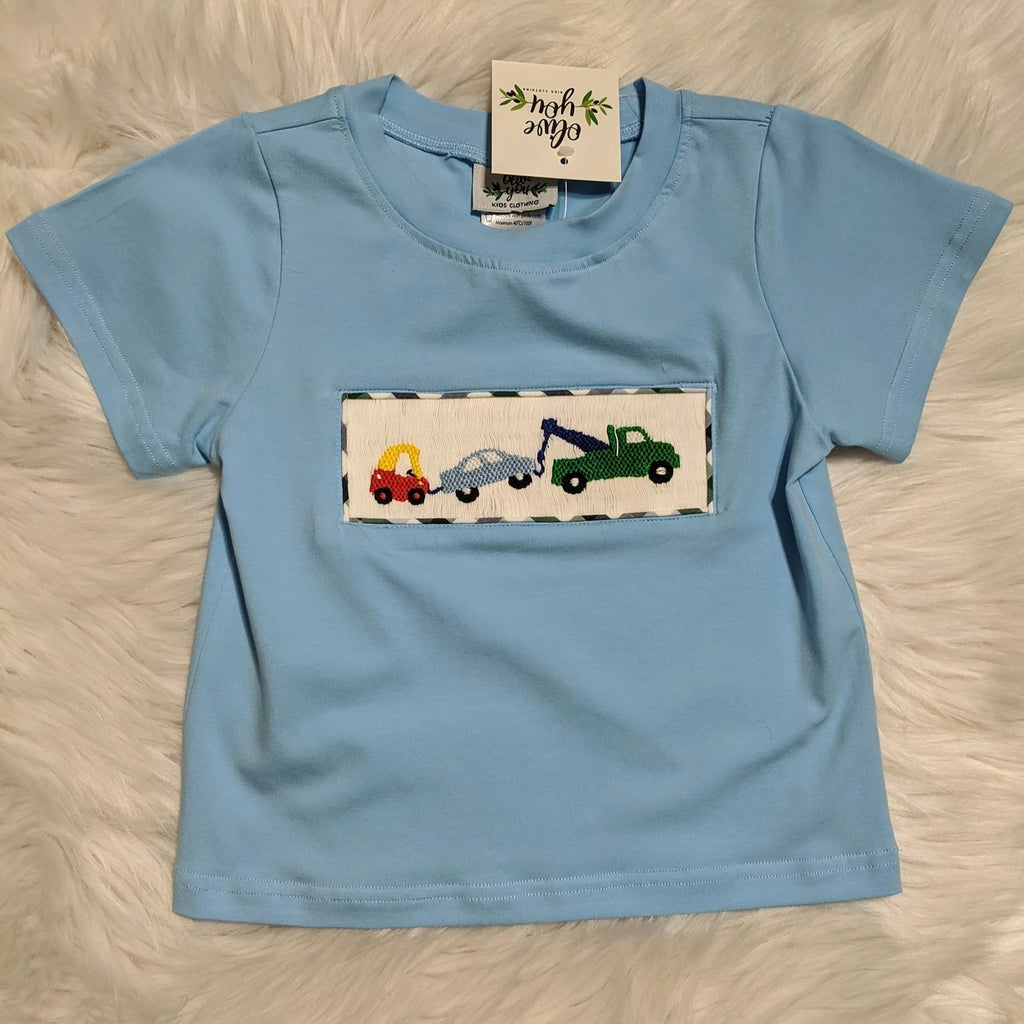 Tow Truck Car Smocked Shirt