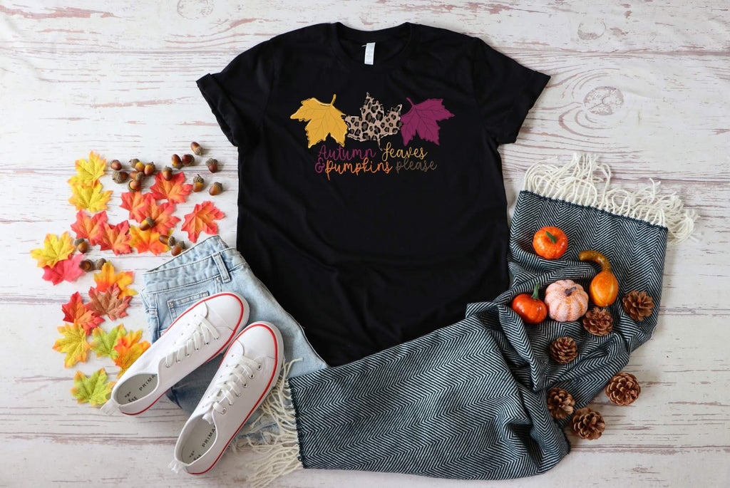 Autumn Leaves & Pumpkins Please Graphic Tee
