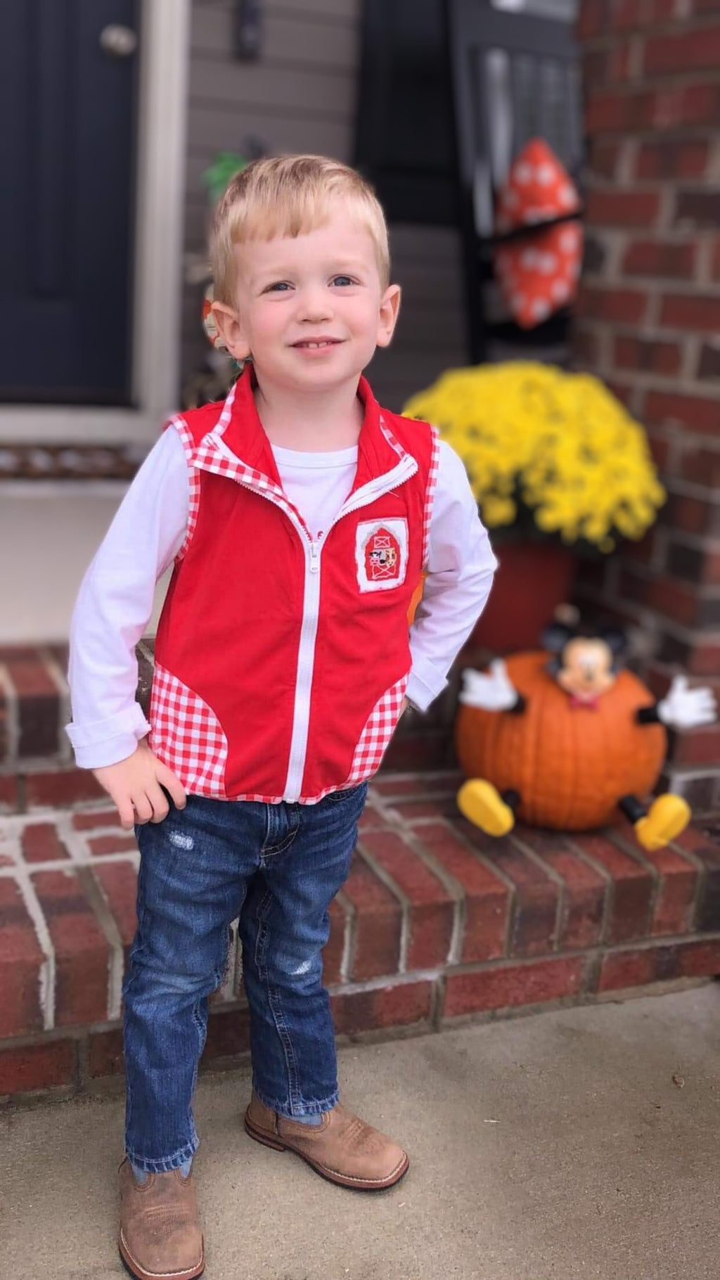 Red Barn Smocked Vest