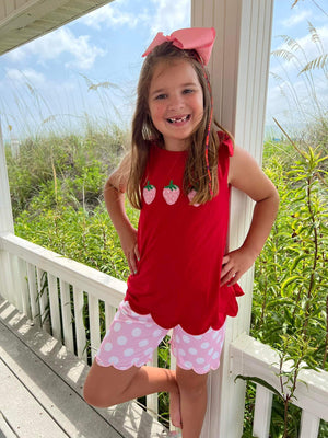 Strawberry French Knot Girl Set