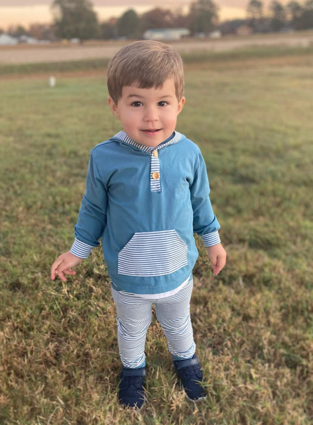 Blue Hooded Boys Jogger Set