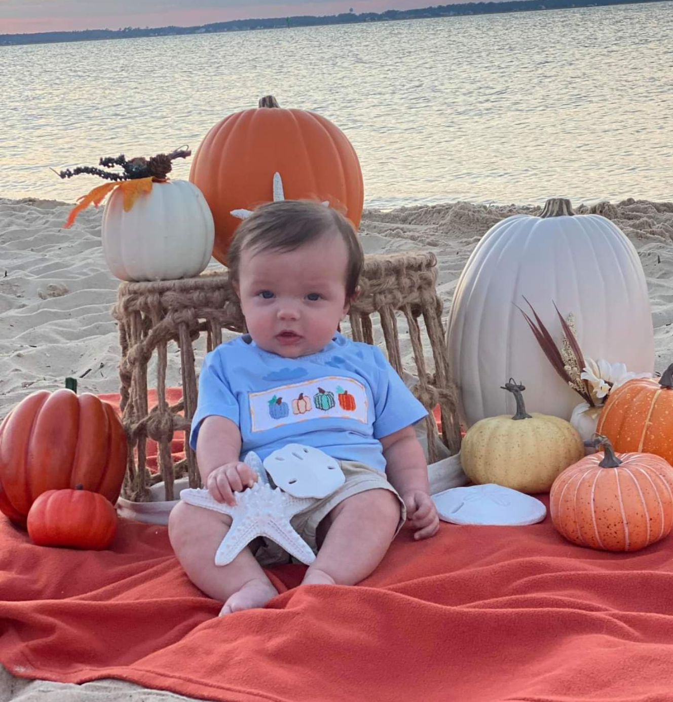 Pastel Pumpkin Smocked Short Sleeved Shirt