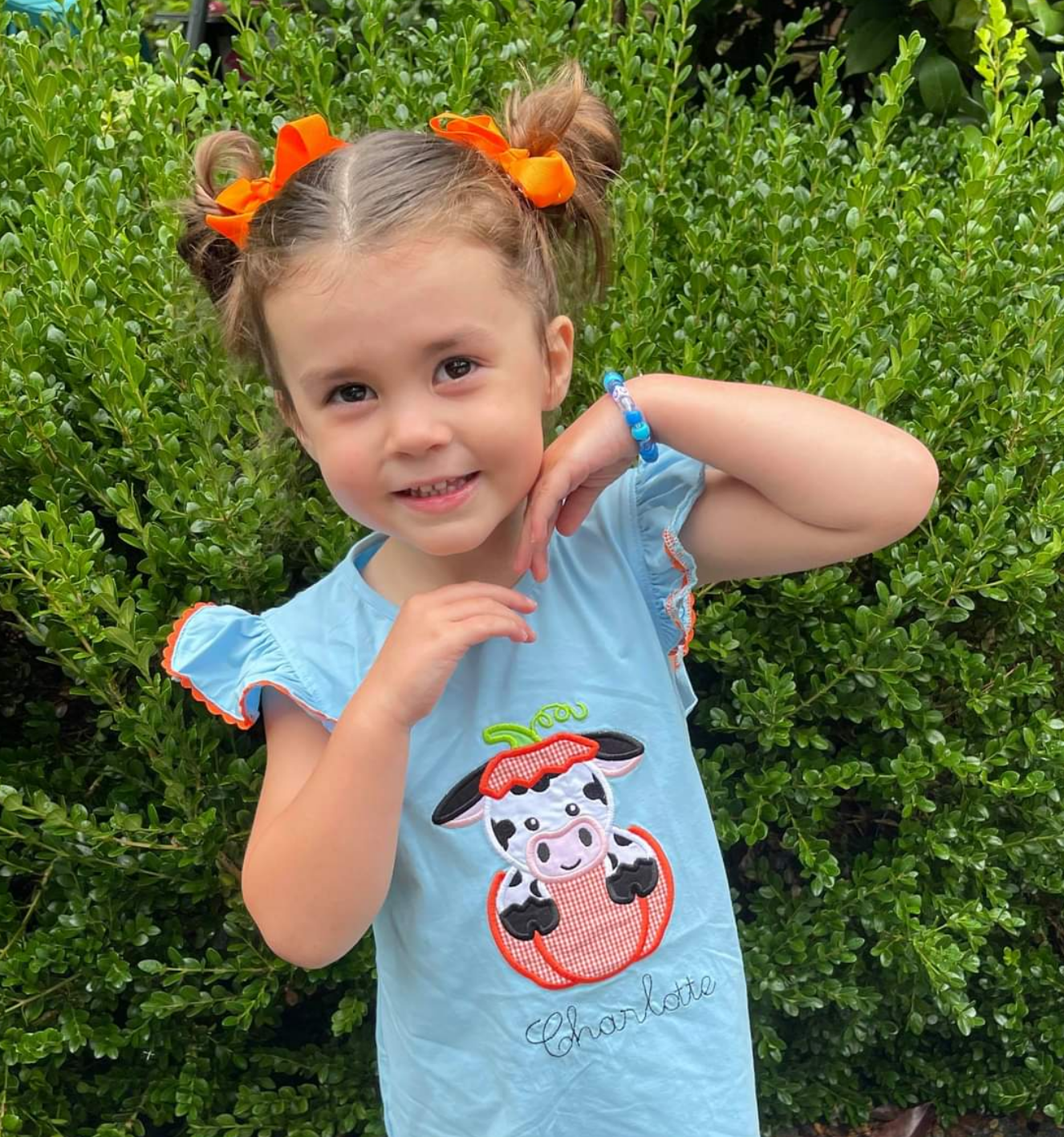 Cow Pumpkin Flutter Sleeve Shirt