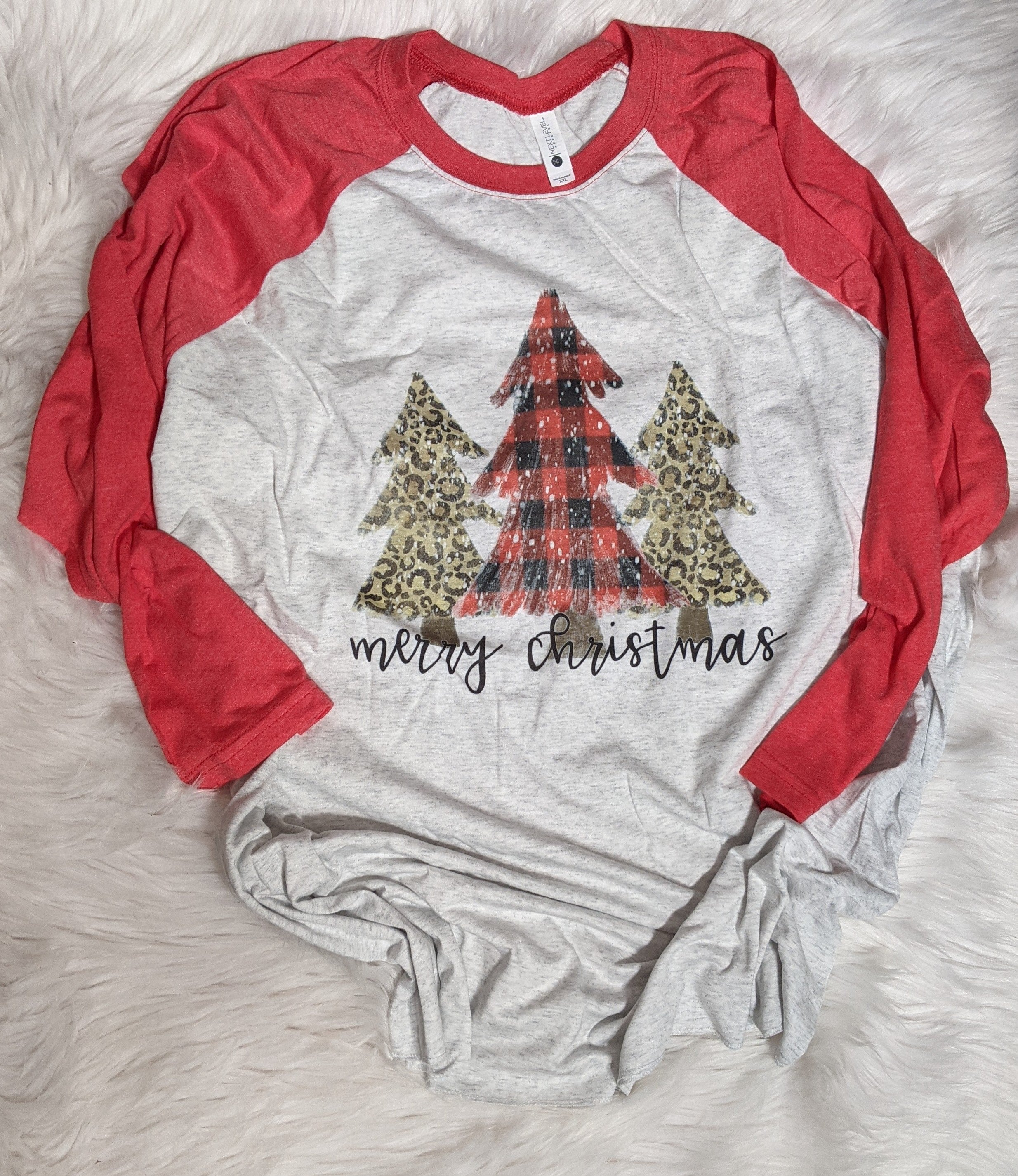 Merry Christmas Trees Raglan