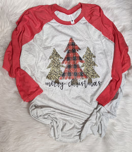Merry Christmas Trees Raglan