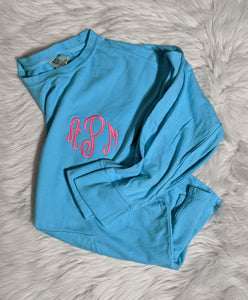 Comfort Colors French Terry Pocket Sweatshirt With Monogram