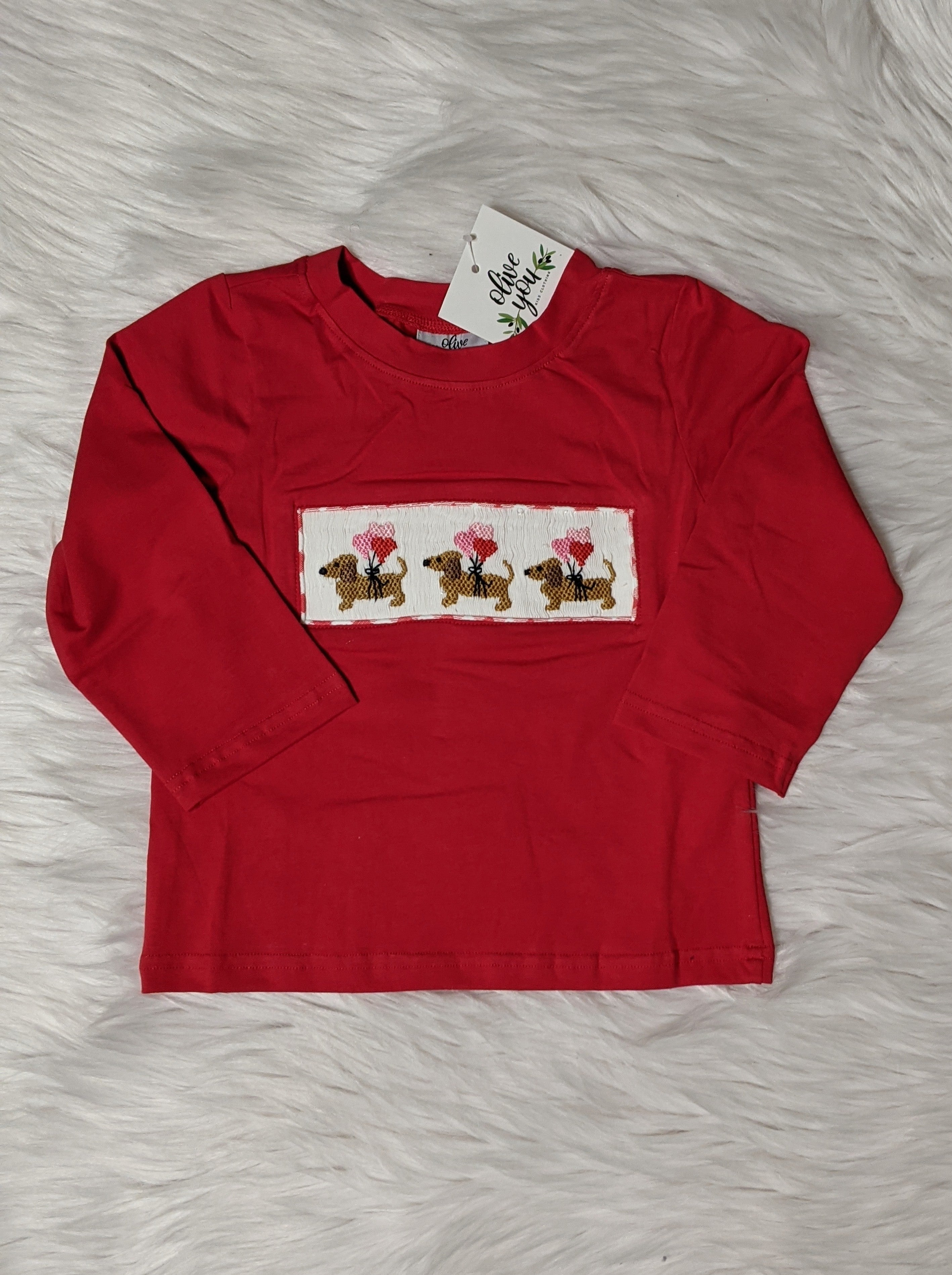 Dachshund Love Boys Smocked Shirt