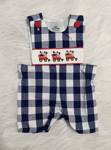 Patriotic Wagon Smocked Jon Jon
