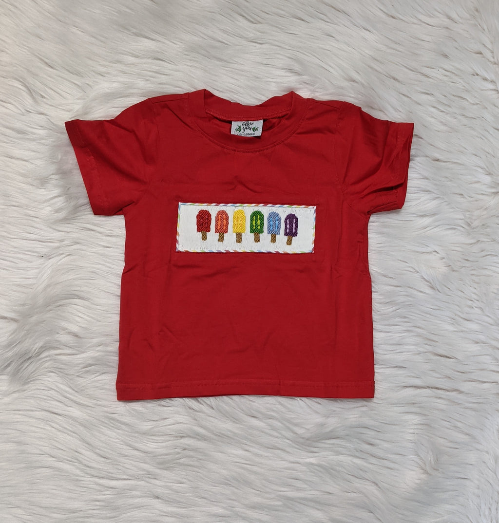 Rainbow Popsicle Boys Smocked Shirt