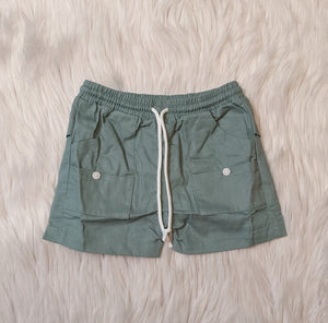 Sage Green Khaki Pull On Shorts