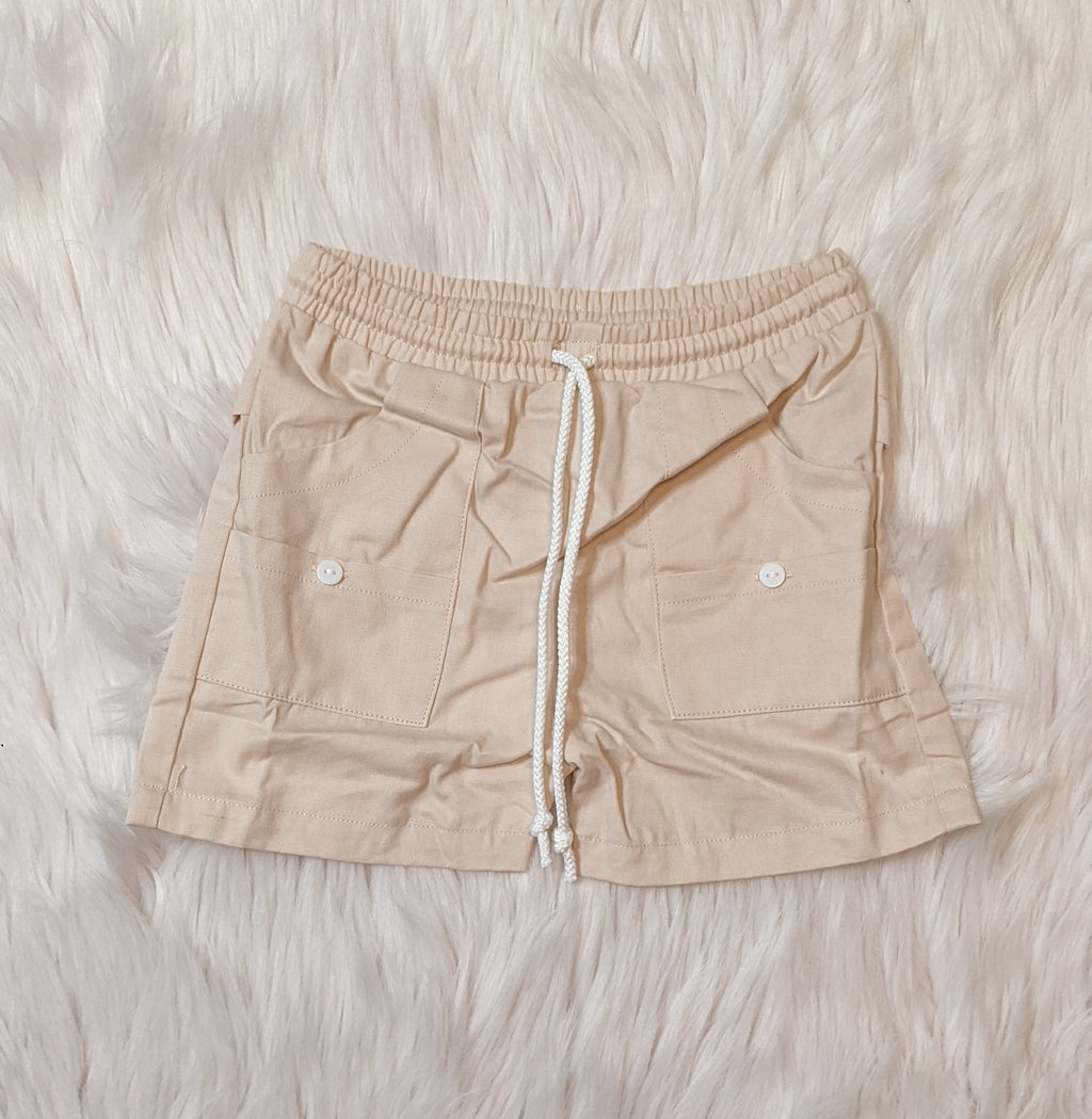 Khaki Pull On Shorts