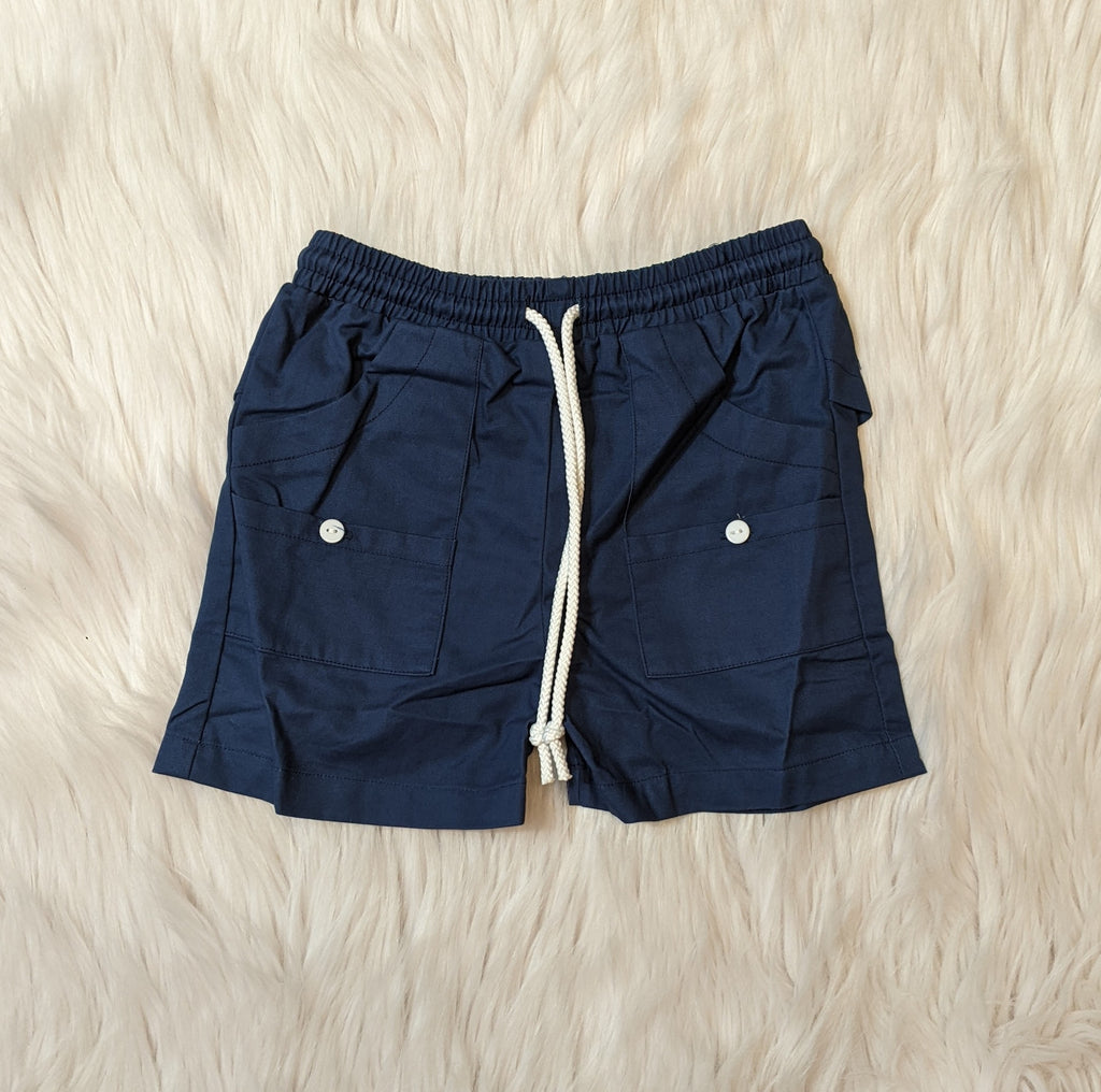 Navy Khaki Pull On Shorts