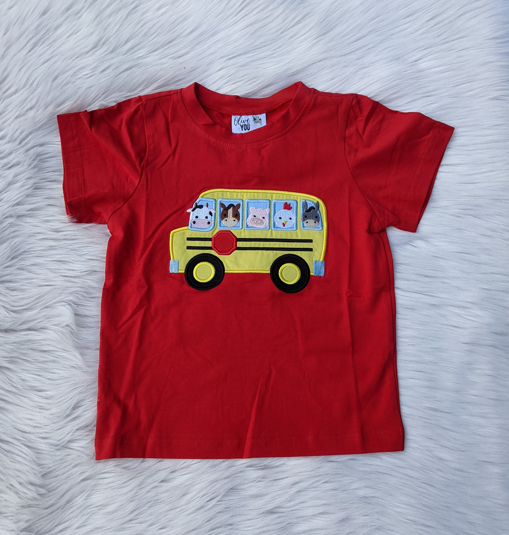 Farm Friends School Bus Boy Shirt