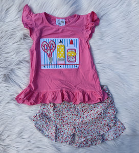 School Girl Ruffle Short Set