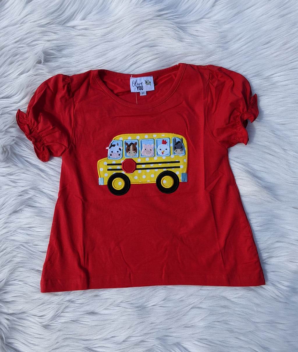 Farm Friends School Bus Girl Shirt