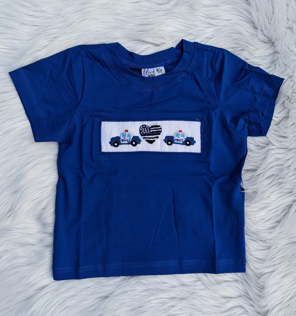 Police Smocked Boy Shirt