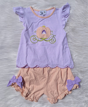 Pumpkin Carriage Ruffle Short Set