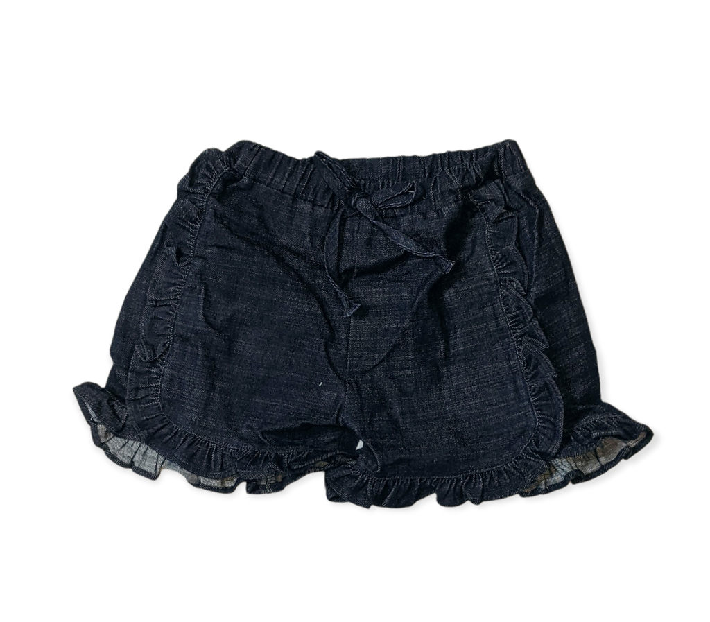 Dark Denim Ruffle Shorts