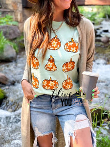 Daisy Pumpkin Short Sleeve Tee