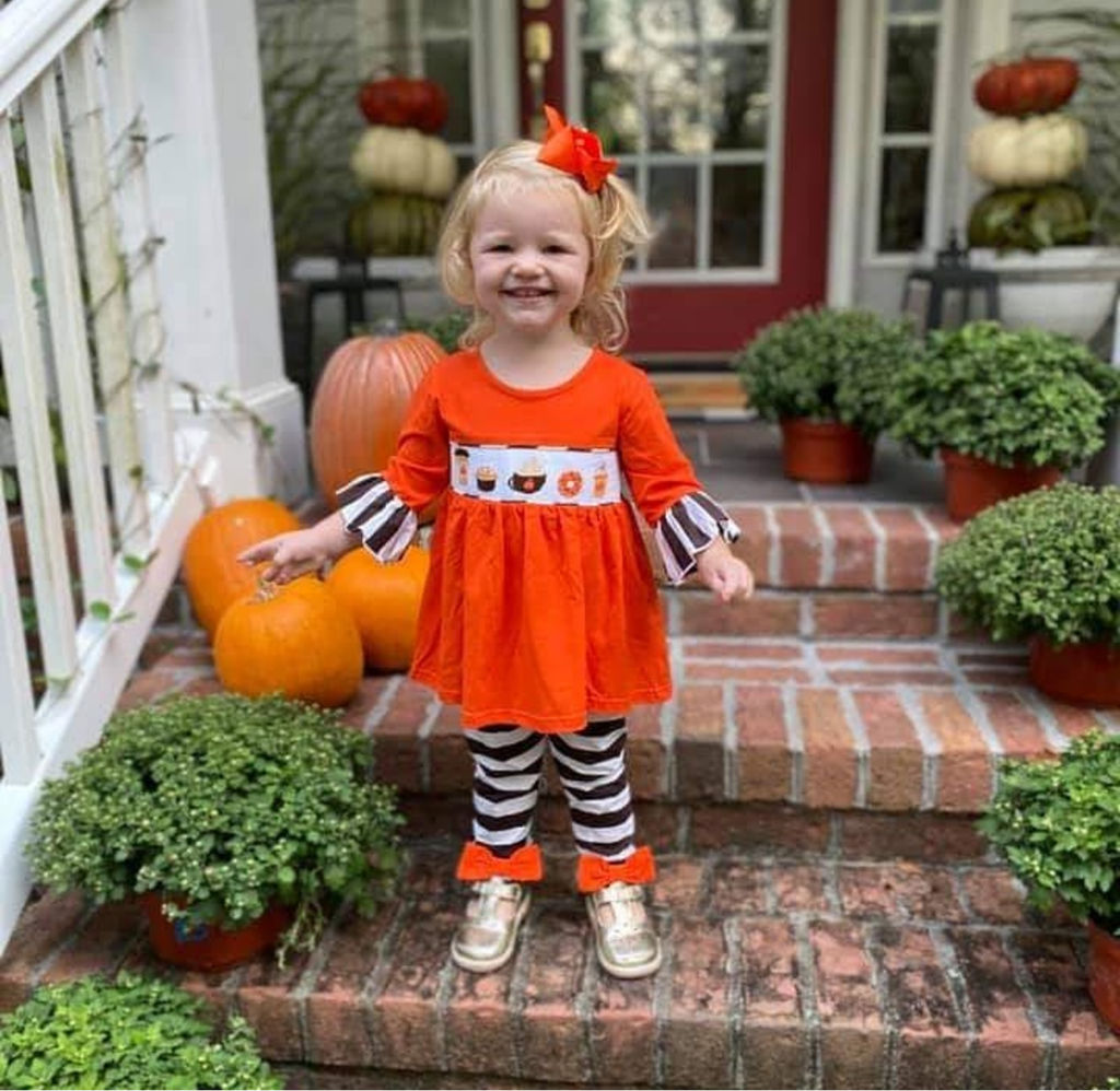 Pumpkin Spice Smocked Pants Set