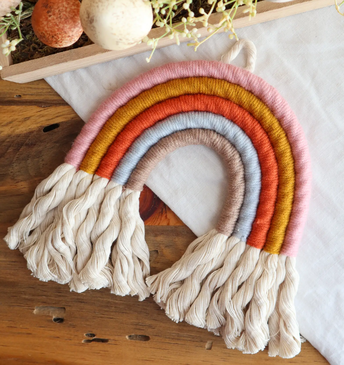 Rainbow Macrame Wall Hanger (Autumn Vibes)