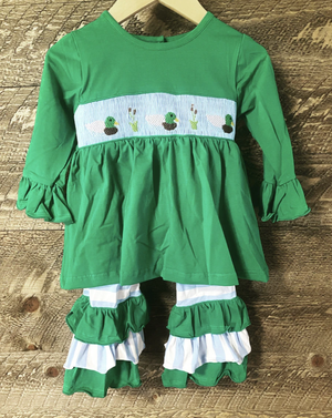 Mallard Duck Smocked Girl Set