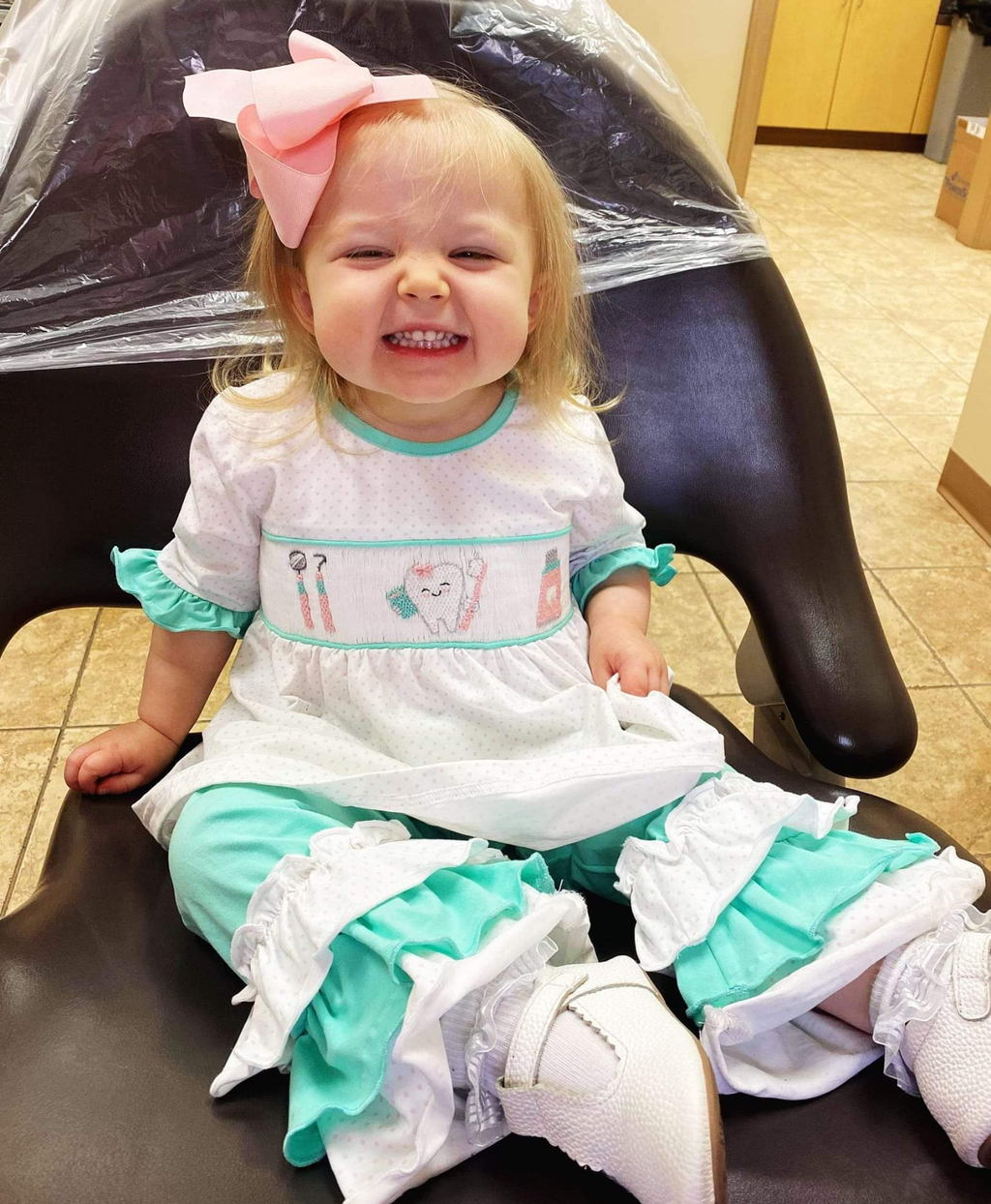 Happy Teeth Dental Smocked Girl Set