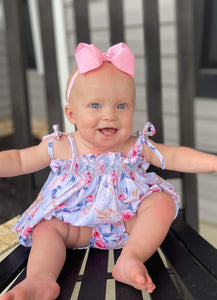 Roses & Stripes Smocked Bloomer Set