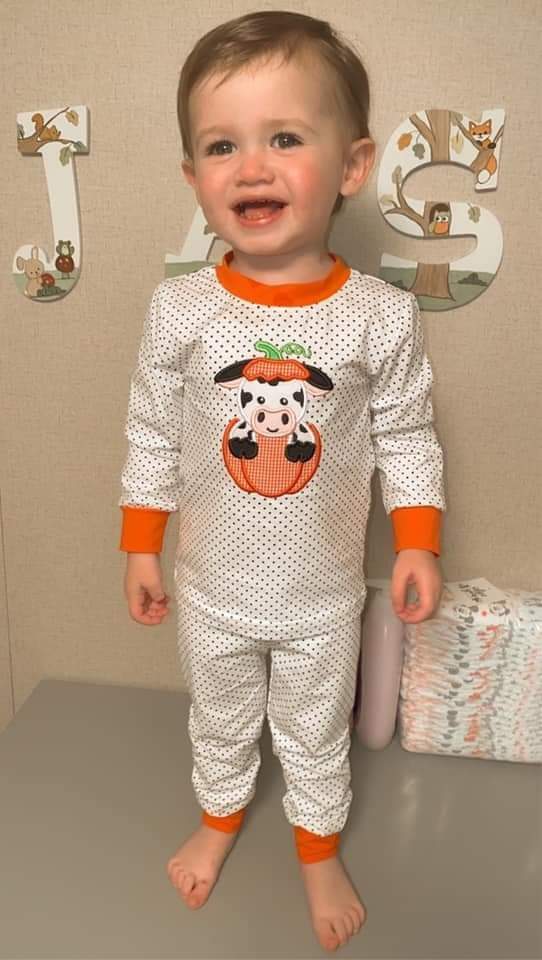 Cow Pumpkin Pajama Set